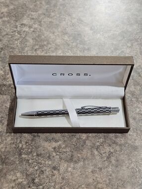 Cross Chrome Black Pattern Ballpoint Pen w Box